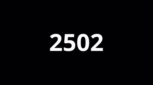Animated Numeric Counter 0 to 5000 on Transparent Background, Digital Number Motion Graphic, Dynamic Digit Overlay, 4K Alpha Channel