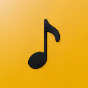 Black Musical Eighth Note Icon Illustration.