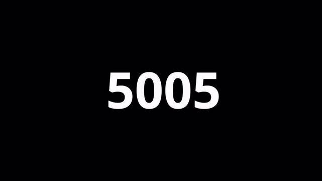 Animated Numeric Counter 0 to 10000 on Transparent Background, Digital Number Motion Graphic, Dynamic Digit Overlay, 4K Alpha Channel