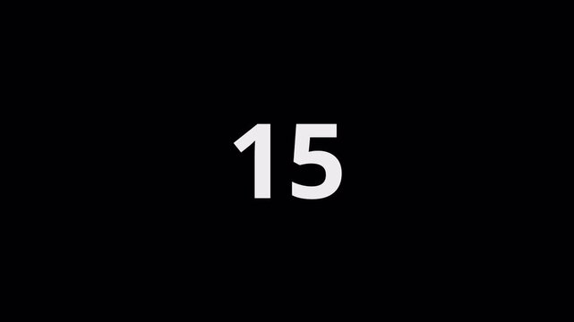 Animated Numeric Counter 0 to 30 on Transparent Background, Digital Number Motion Graphic, Dynamic Digit Overlay, 4K Alpha Channel