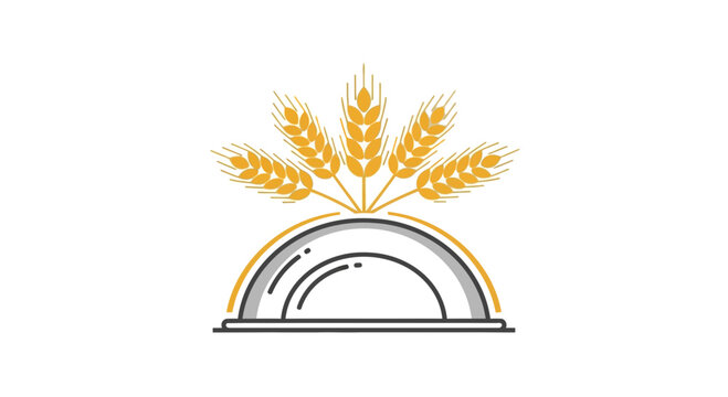 Wheat Design Symbolizing Quality Baked Goods and Restaurant Culinary Concept