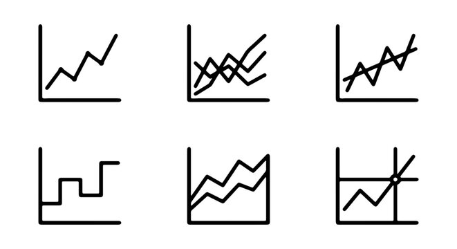 Business Growth Charts, Data Analysis Graphs, Financial Trends, Stock Market Icons