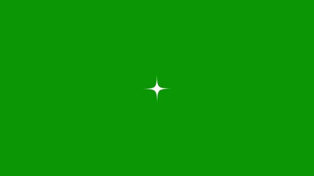 Glowing shinning stars, magical starry sky with twinkling stars, Twinkle stars flash with shining glitter motion. Magic light effect trail magic sparkling effects on green screen background.4K