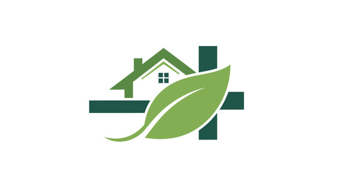 Sustainable Living Eco-Friendly House Logo Concept Promoting Green Architecture and Healthy Living