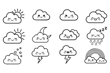 Obraz premium set of weather icons