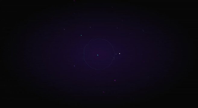 Abstract digital pulse animation background, with floating particles, and glowing waveform