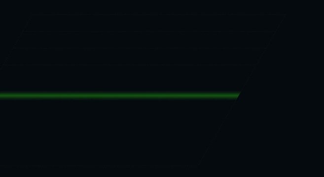 Abstract green laser light beam scanning on dark animation background, for technology concept