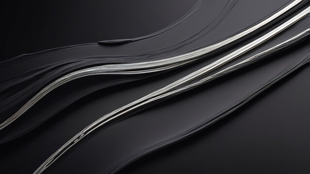 Macro Perspective Of Dark Charcoal Metallic Liquid Flow