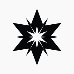 Fototapeta premium Geometric starburst black silhouette element vector