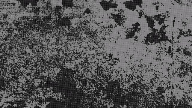 Animated halftone texture film distressed grunge retro vintage grain noise overlay background for cinematic video projects and motion graphics.