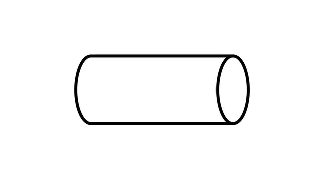 Simple black outline cylinder icon on white background
