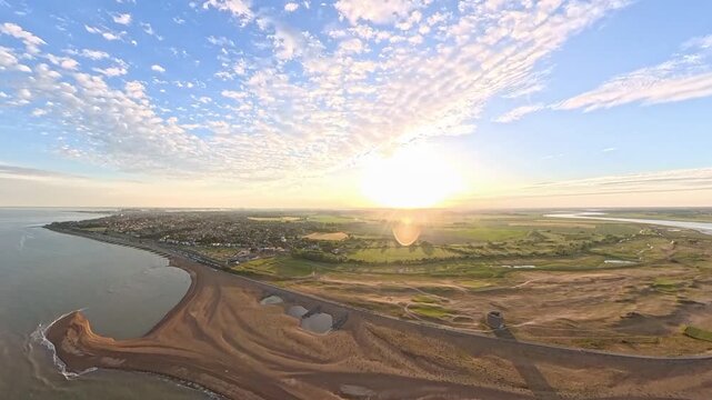 4K Drone Aerial: River Deben Estuary and Felixstowe Ferry, Suffolk