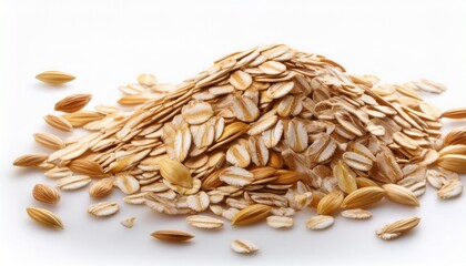 Obraz premium Oats On A White Background