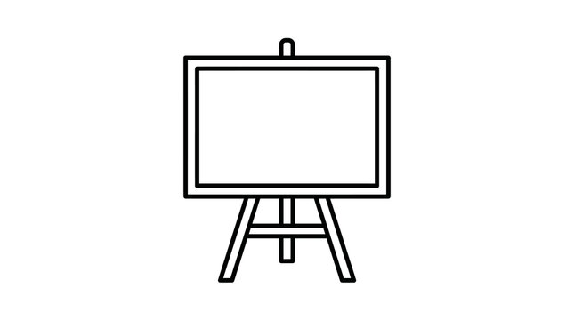 Minimalist easel with canvas outline for art and design projects