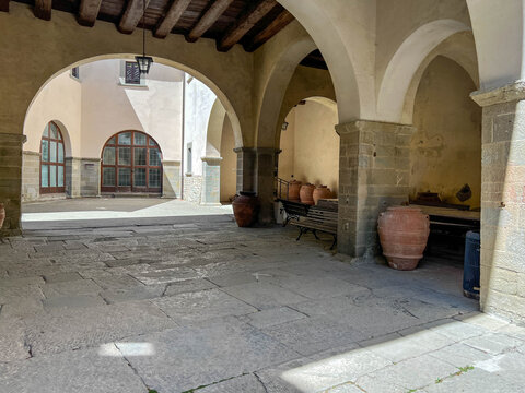 The historic buildings of the Franciscan monastery in La Vernaa