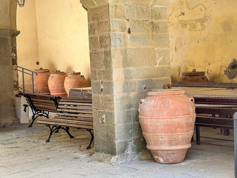 The historic buildings of the Franciscan monastery in La Vernaa.