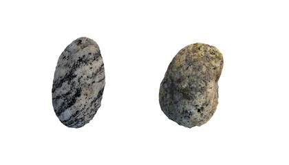 Fototapeta premium Two Small Rocks on White Background