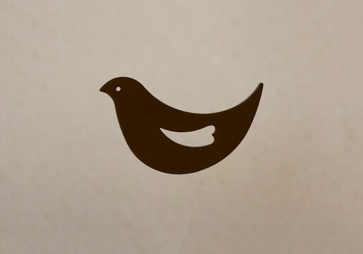 Minimalist Bird Ornament on a Textured Wall Background / Nordic Style Home Decor