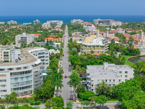 aerial view of Worth Avenue Palm Beach