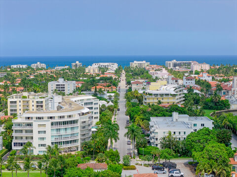 aerial view of Worth Avenue Palm Beach