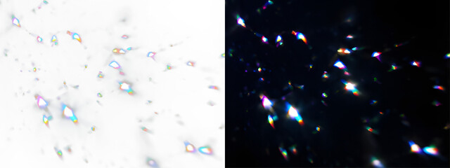 Vibrant spectral light burst with diamond reflections, glowing crystal texture and magical holographic atmosphere background © inna_stockgg
