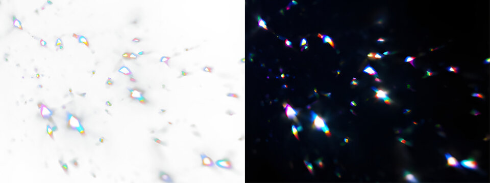 Vibrant spectral light burst with diamond reflections, glowing crystal texture and magical holographic atmosphere background