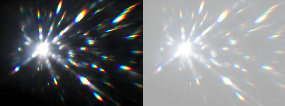 Diamond rainbow refraction with vibrant spectral rays, luminous crystal shine and realistic holographic light overlay illustration