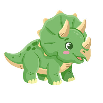 Triceratops Cartoon Illustration
