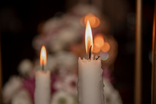 Detalles velas con bokeh de fondo 