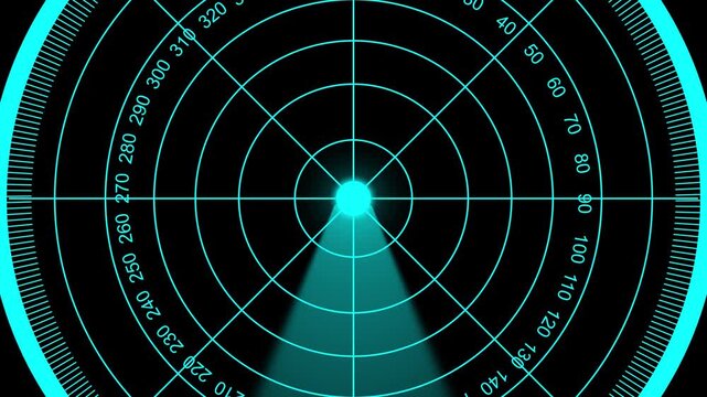Abstract radar screen digital interface. Futuristic radar screen interface scanning beam. Radar screen showing scan results, multiple targets detected, Green radar screen with dots - Safety equipment.