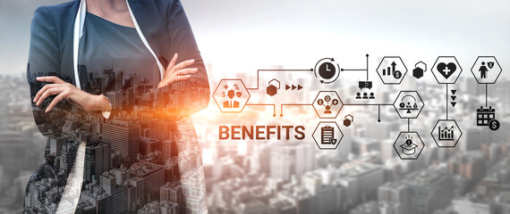 Obraz premium Employee benefit program improves HR management, workforce satisfaction, and corporate engagement Parse
