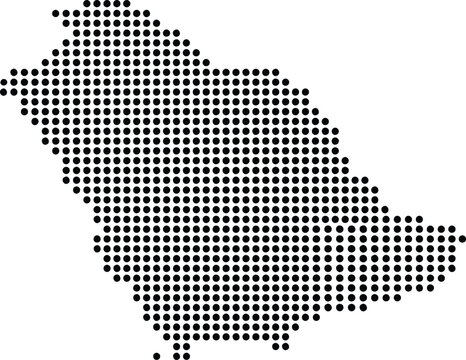 Saudi Arabia Dotted Map Minimalist Black Dots Silhouette Country Geography Graphic Element
