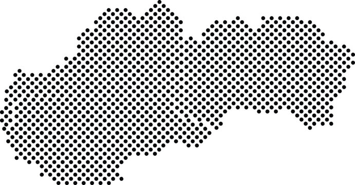 Slovakia Dotted Map Minimalist Black Dots Silhouette Country Geography Graphic Element