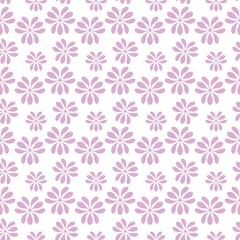 Graceful mauve-purple ditsy floral seamless pattern with tiny delicate blossoms floating on white, great for feminine stationery. © MDC