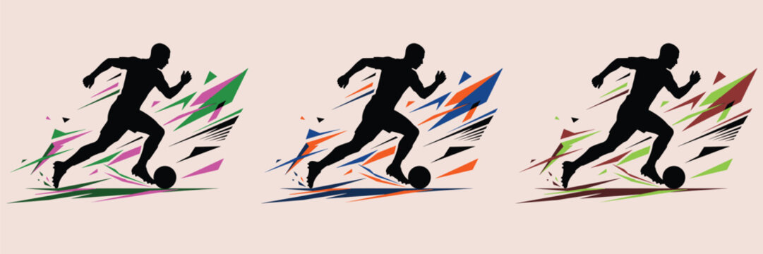 Abstract Soccer Runner Silhouette Vector &ndash; Dynamic Football Player Speed Motion Illustration