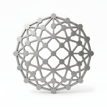 Intricate wire mesh spherical geometric structure.