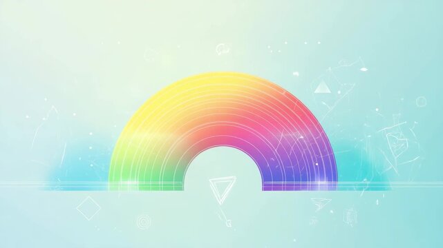 Colorful rainbow on soft pastel background