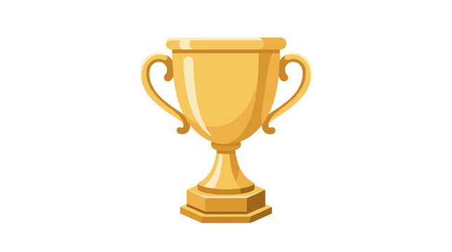 Golden Trophy of Victory: A shiny golden trophy with ornate handles stands as a symbol of achievement, competition, and success.