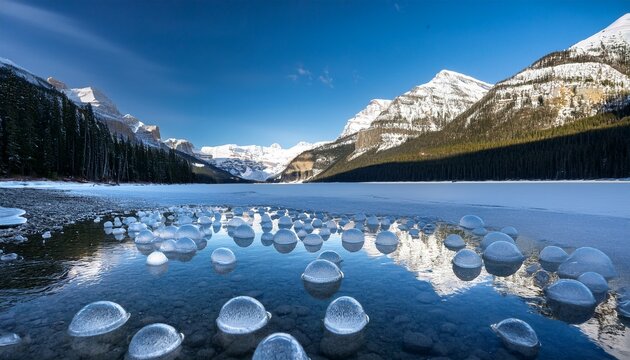 Frozen Ice Bubbles At Abraham Lake Beautiful Canadian Landscapes