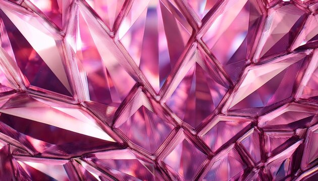 Graff Pink Diamond Texture Iridescent Texture Faceted Gem Crystal Refractions Panorama Background