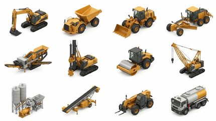 Collection of heavy construction machinery and equipment. © Bunga