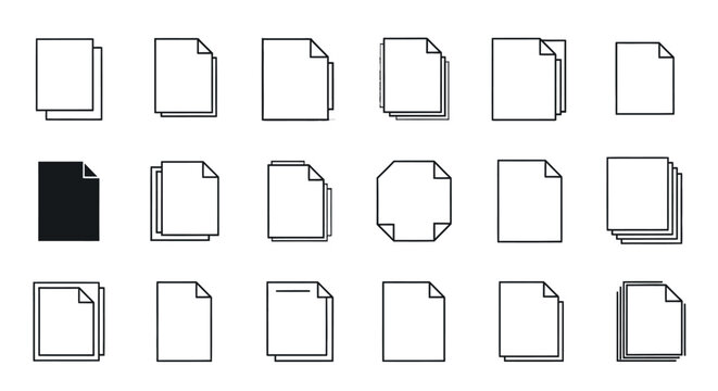 Set of paper sheets in different styles for various design uses