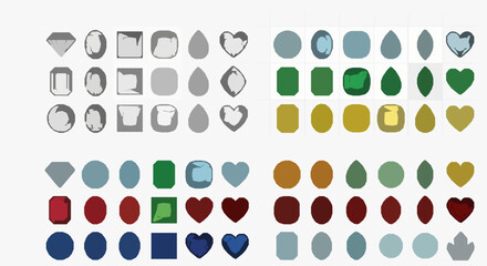 Luxury Gemstone Icons Vector Bundle with Diamond Crystal and Precious Stone Symbols © MdArif