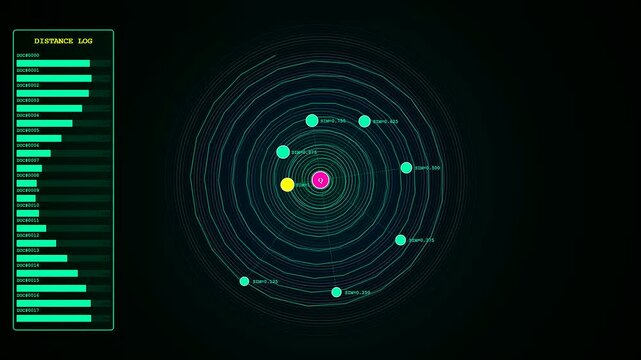 This high tech digital dashboard visualizes a Vector Database Query through rotating data points and shifting logs on a dark futuristic user interface for analytics