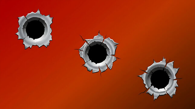 Bullets hitting orange target background