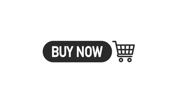 4K animation of a dark gray "Buy Now" button with smooth motion on a clean white background