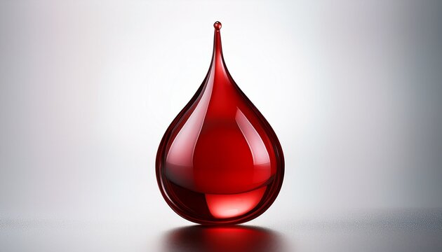 A Single Glossy Red Drop Of Blood Is Isolated On A Pure Transparent Background Symbolizing Health And Life