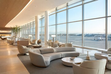 Obraz premium Minimalist luxury interior and scenic outdoor spaces design for modern lifestyle.