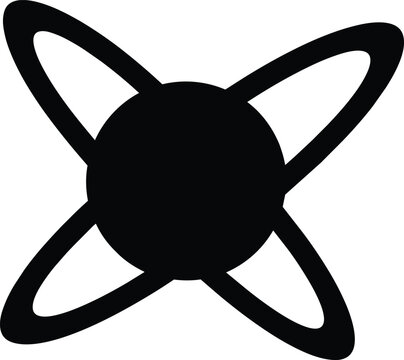 Simple atomic structure with central nucleus and orbits