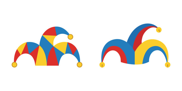 Colorful jester hats vector illustration